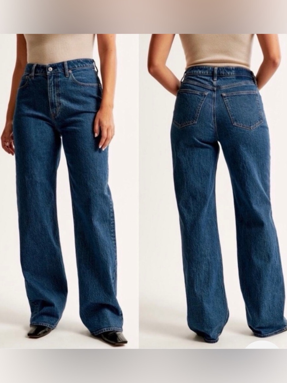 Abercrombie & Fitch Curve Love HR 90s Relaxed Jeans Sz 25 0R Dark Blue Denim NWT